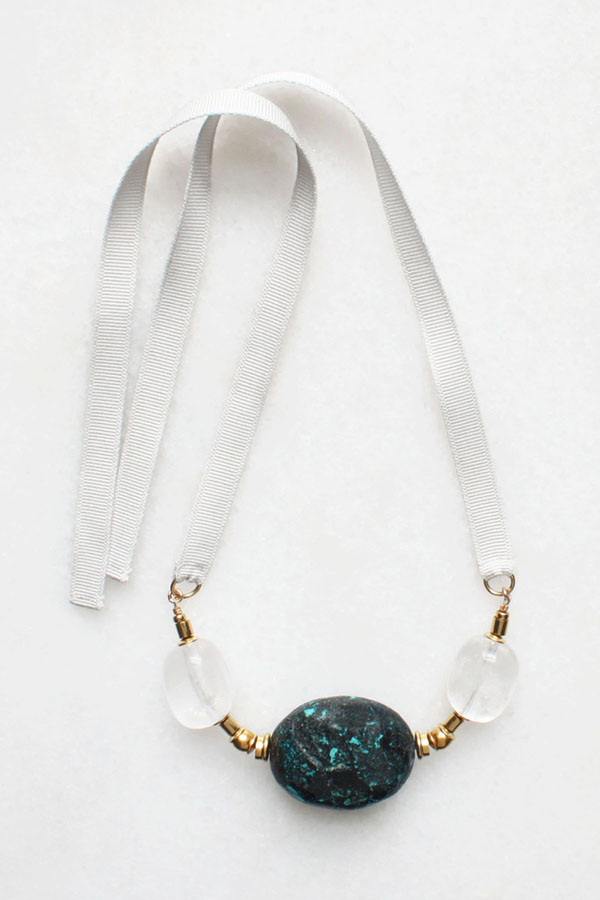 Turquoise and quartz necklace